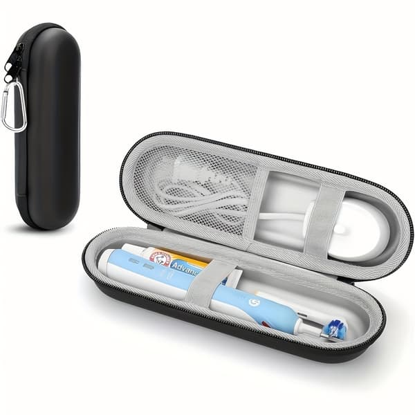 Portable Travel Storage Box for Electric Toothbrush Compatible with EBU - EVA Shockproof and Waterproof PU Coating Protective Case with Large Capacity