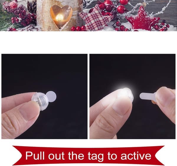 50 stk. Mini LED ballonglys, papirlys, kulelyspære til julefestdekorasjoner