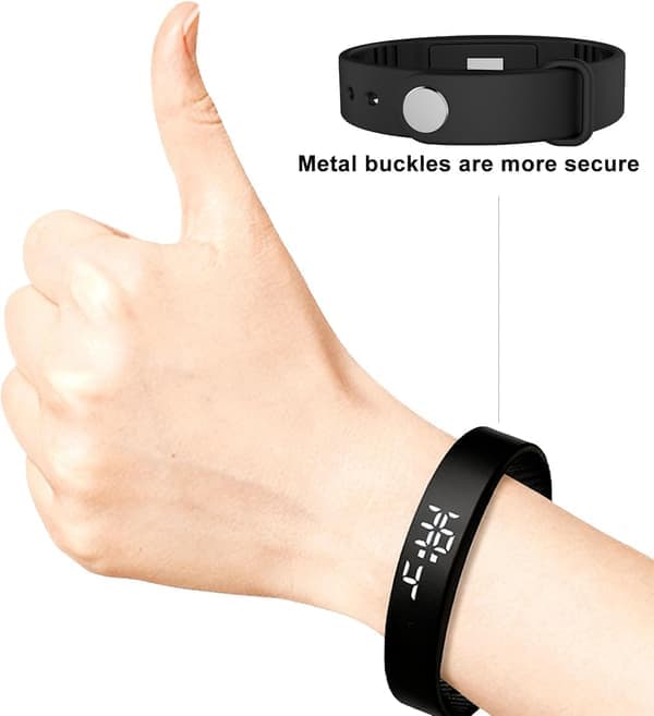 Fitness Tracker ilman älypuhelinta, ei Bluetoothia, ei sovellusta, USB-lataus, askelmittari, urheilukello unimittarilla ja värisevällä herätyskellolla