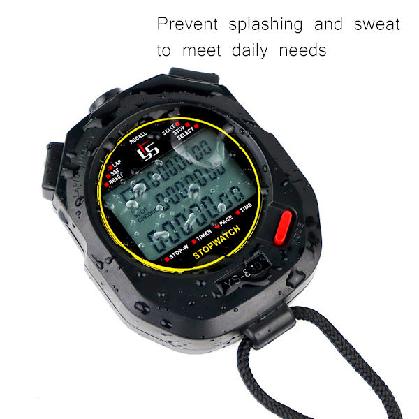 Digital Stoppur Timer Noggrann Handhållen Stoppur Elektronisk Sport Timer, Svart