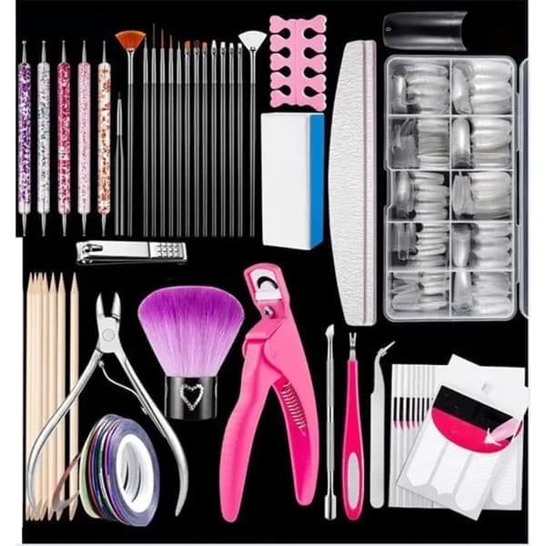 False Nails - Unspecified - Professional Manicure Kit - 500 Pieces - 10 Different Sizes - Pink As shown on the FALSE NAIL KIT