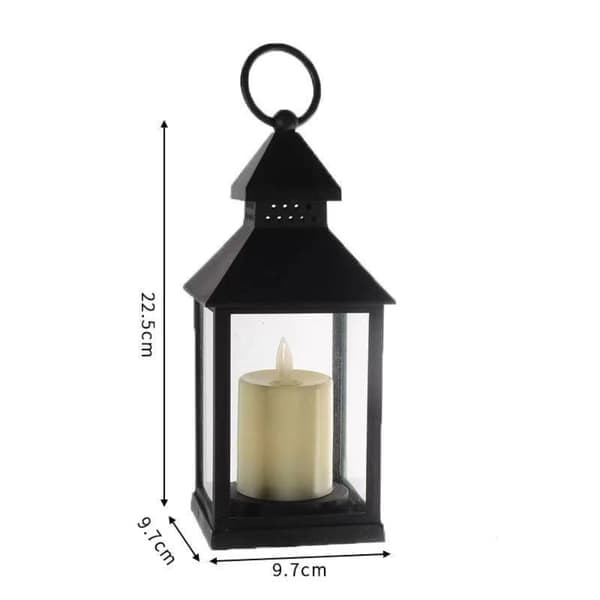 2-pakke dekorative lanterner med flammeløse LED-lys, På/Av/Timer-lys, 6 timer, LED-lanterner for utendørs/innendørs bruk, bronsefarget plast