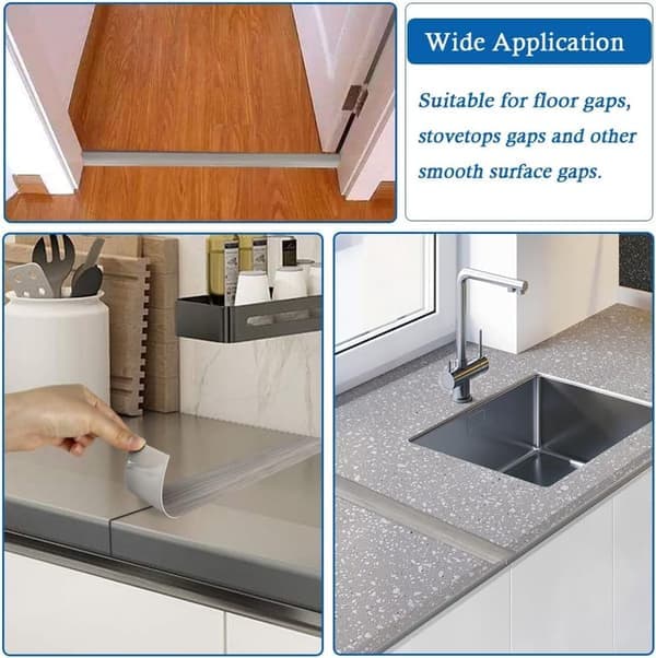 Floor Transition Strip - Self-Adhesive Flooring - 5 cm Wide - Light Grey