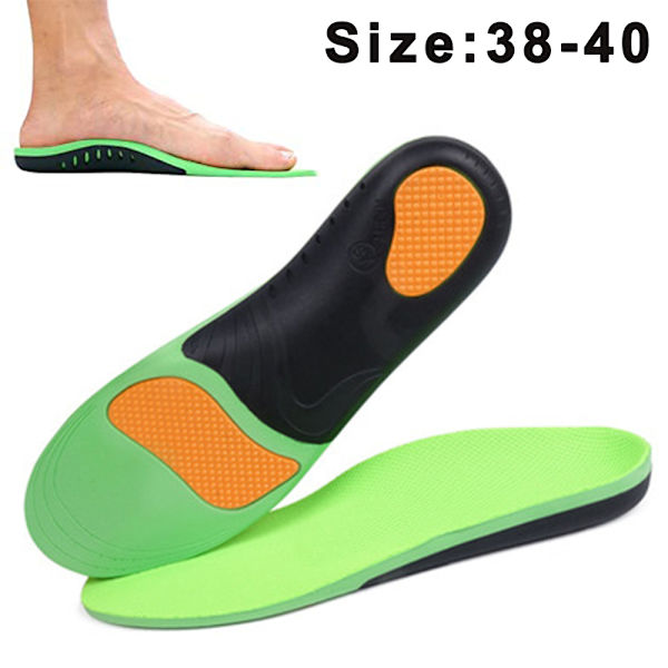 Plantar Fasciitis Ortopediska Skoinlägg, Atletiska Löparinlägg för Kvinnor och Män, Fotvalvsstöd Gel Komfort Skoinlägg, Lindra Fallen Arch, Platt
