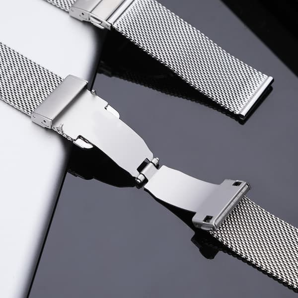Mesh-armbånd Quick Release-armbånd Milanese rustfrit stål mesh-armbånd til udskiftning, One Size urspænde passer til Apple Watch sølv Silver 18mm