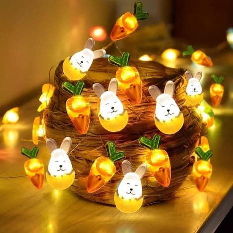 Easter String Lights, 2M 20 LED Easter Egg Lights, Battery Operated, Easter Chick Egg Lights for Easter Party Decoration, Outdoor