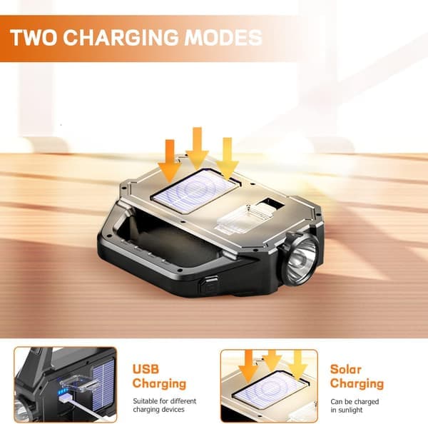 Solar Powered Handheld Flashlight 1000 Lumens Solar or USB Rechargeable Waterproof and Portable.