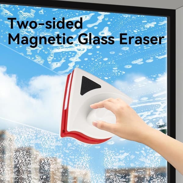 Double-sided window cleaner with ABS plastic shell, magnetic rubber glass wiper, adjustable magnetic washing brush equipment for high-rise windows