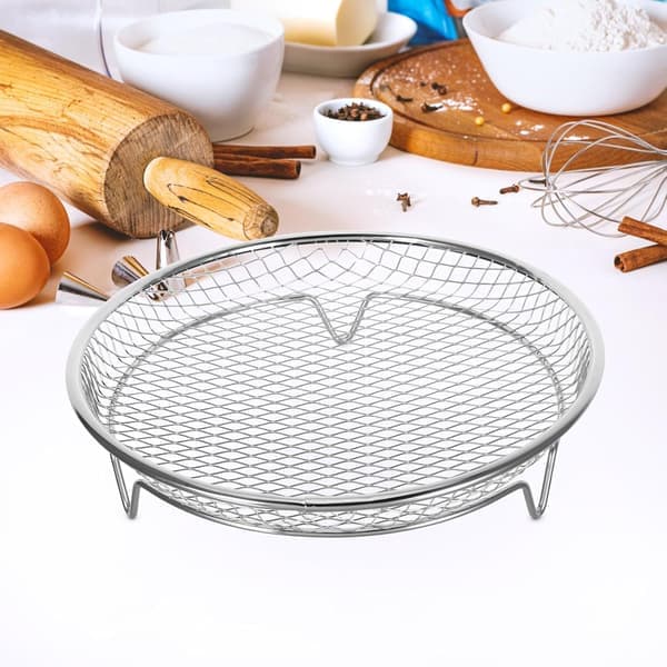 Airfryer grill, airfryer kurv, brett, rustfritt stål airfryer, sølv