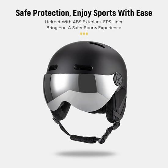 Ski Helmet with Detachable Goggles Size M (55-58 cm) Lightweight Shockproof Windproof 12 Ventilation Holes Removable Inner Lining
