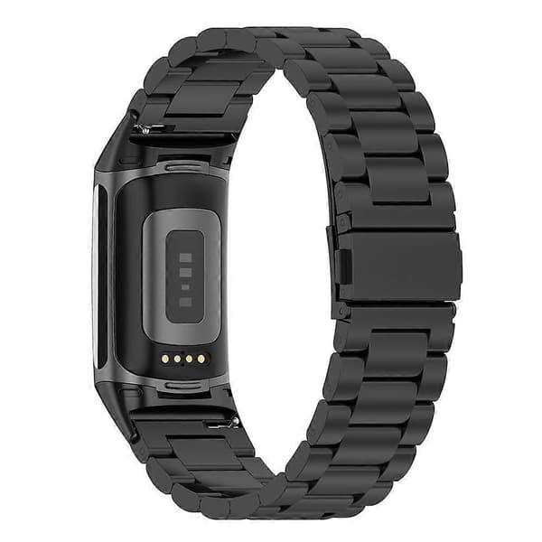 xDfind Tre Pärlor Quick Release Metal Watch Band Sort Black For Fitbit Charge 6 / 5