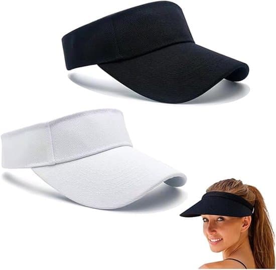 Solhat - 2-pak - Justerbar bomuldssolhat - Solhat - Strandhat - Unisex - Ensfarvet solhat - Sommerhat til mænd, velegnet til rejser - Sort, Hvid