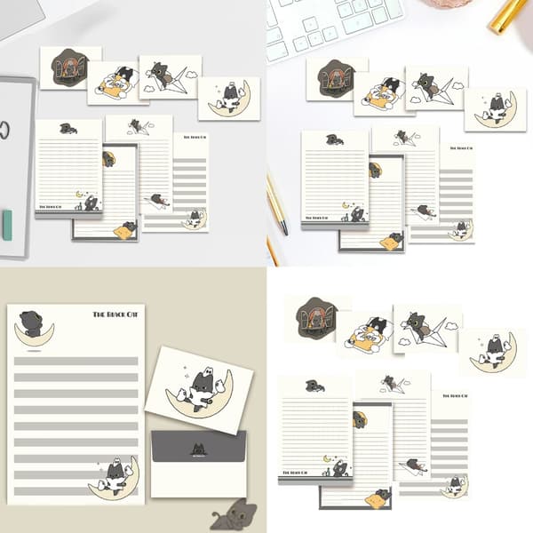 1 Set Cats Paper Set Writing Paper and Envelope Set Stationery