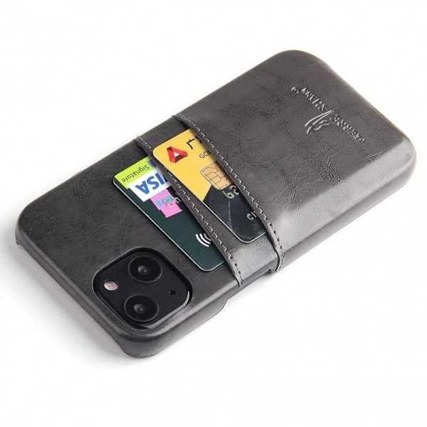 iPhone 13 Skal Korthållare Retro Svart