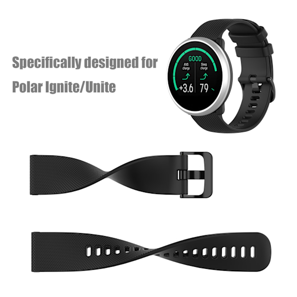 Polar Ignite/Unite armband silikon Polar Ignite/Unite Grå Grå
