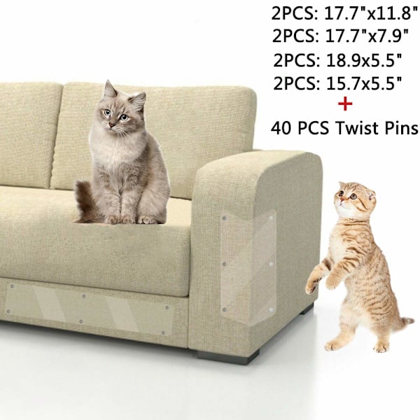 Katt Anti-Scratching Protector - Pet Protector Scratch Guards Möbelskydd med stift för att skydda möbler Soffa, Soffa, Stol