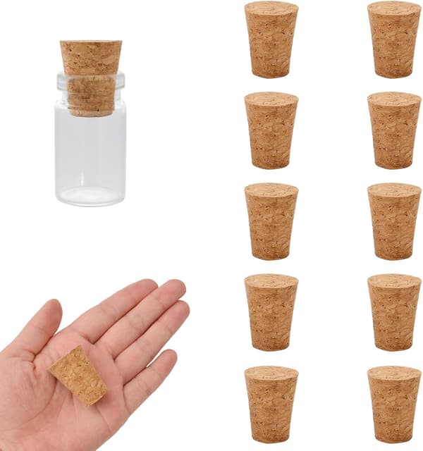 10 stk. koniske propper, vinpropper naturpropper, træpropper kompatible med vin øl glasflasker 12 mm