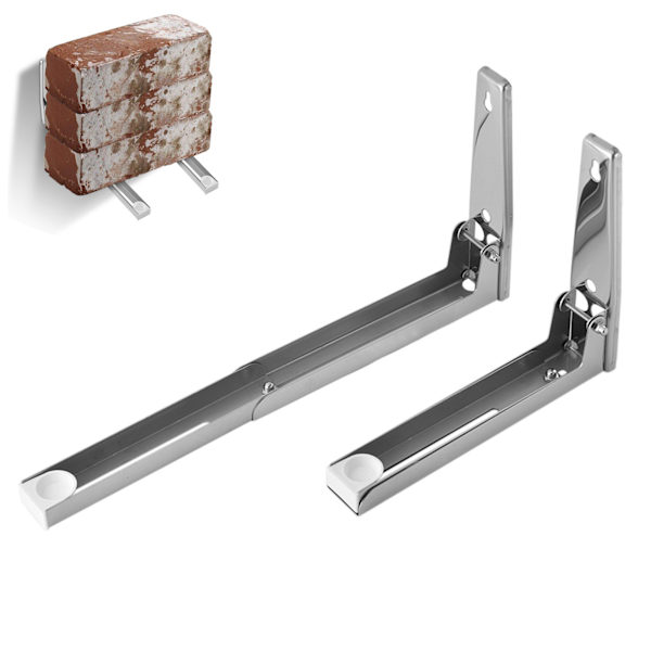 2x Kök Rostfritt Stål Mikrovågsugn Konsol Robust Fällbar Stretch Väggmonterad Hylla