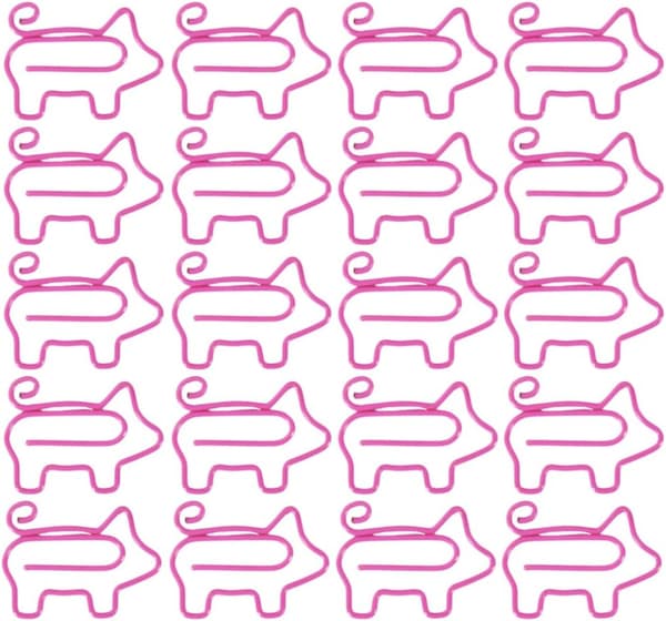 100 stk. piggete binders, morsomme binders, kontorrekvisita (rosa)