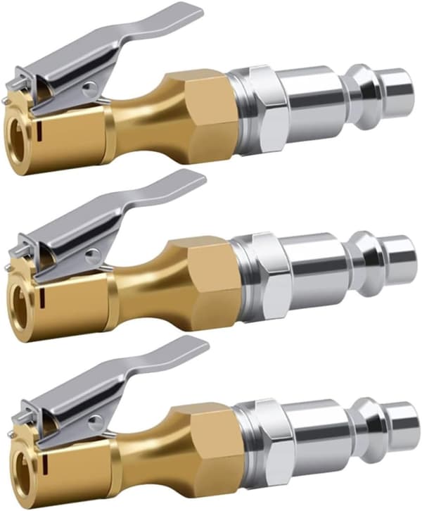 3-pack luftchuckar, kraftiga stängda däckchuckar med 0,64 cm FNPT för däckpumpmätare kompressortillbehör.