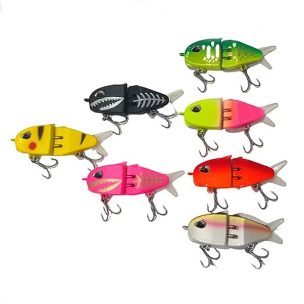 7-pak Mini Multi Segment SwimBaits Fiskemadding Leddelt Glide Bait Islide Glidebait Swimbait Wobbler til Bass Gedde