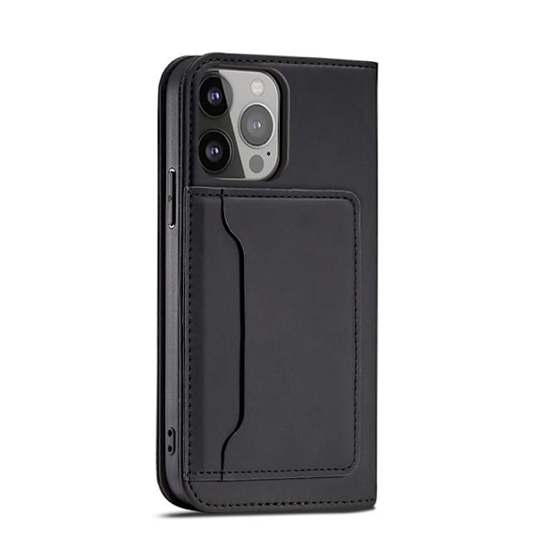 iPhone 13 Pro Plånboksfodral Magnet Stand - Svart