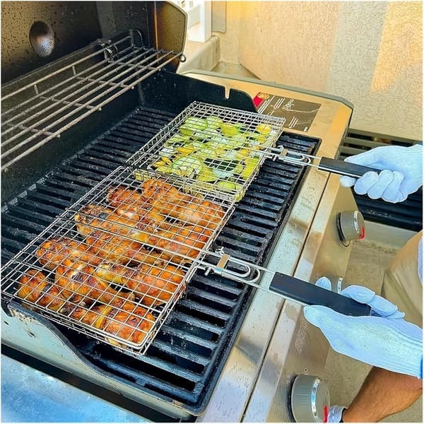 Grillrist i rustfritt stål, sammenleggbar, utendørs matlagingsverktøy og tilbehør, grill