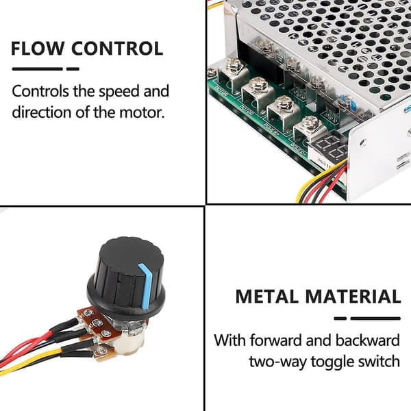 DC 10-55V 100A 3000W Motorhastighedsregulator Vendbar PWM-kontrol Frem og Tilbage Regulator