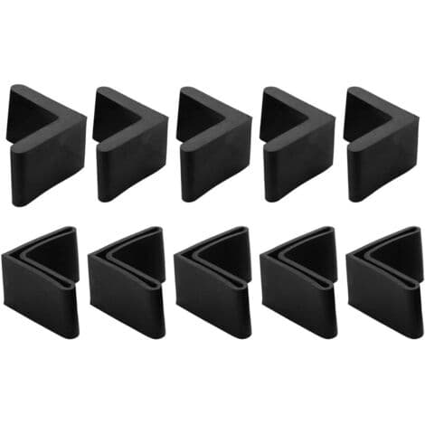 Møbelhjørne Jernfødder Pads (30mm/1.18\") 10 stk, PVC L-formede Fodbeskyttere - til Møbelfødder, Hyldefødder Beskyttelse, Sort