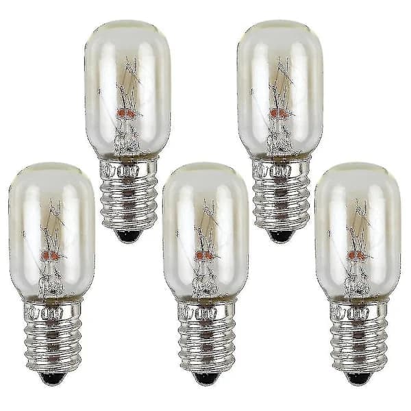 5-pack Refrigerator Bulb 15W Replacement 220-240V Sewing Machine Bulb Range Hood Bulb