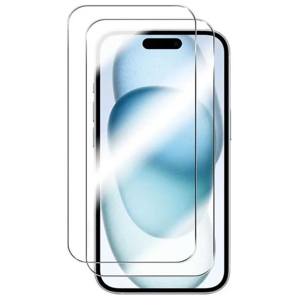 2-pack iPhone 16 Pro Full Coverage Screen Protector HD Tempered Glass transparent