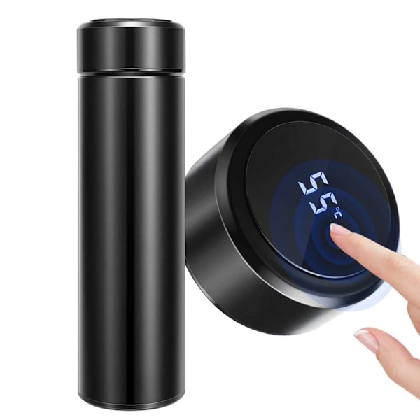 Termosflaska, 500ML vattenflaska vakuumisolerad kopp 304 rostfritt stål, LCD-pekskärm temperaturdisplay, smart mugg dricksflaska, idealisk