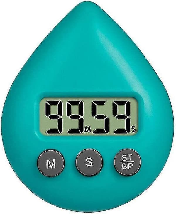 Digital dusjklokke med timer, vanntett timer med alarm og sugekopp Blue