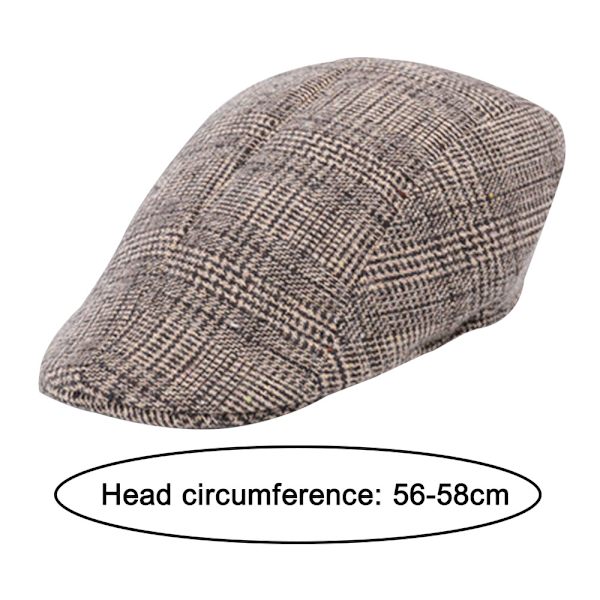 Nyhetspojkehattar för män Irländsk platt keps monterad Ivy hatt Retro Gatsby hatt herr Beret keps twill svart och vit