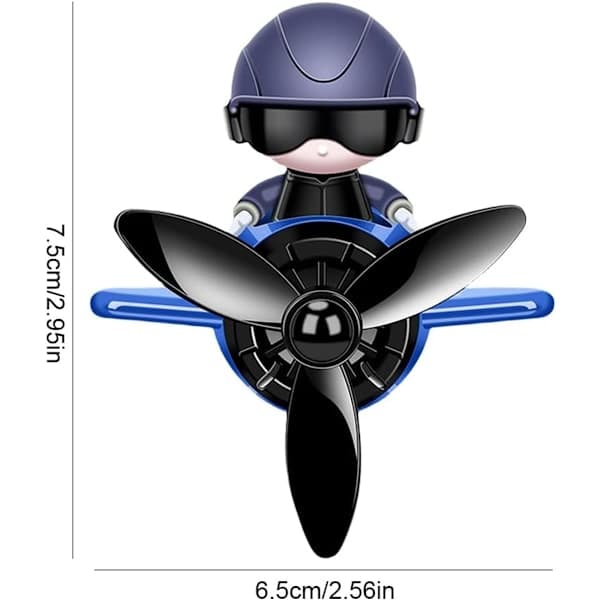 2-pakning svart flypilot bilventilklips luftfrisker med dufttabletter personlig luftventil tilbehør aromaterapi ornament interiør (blå)