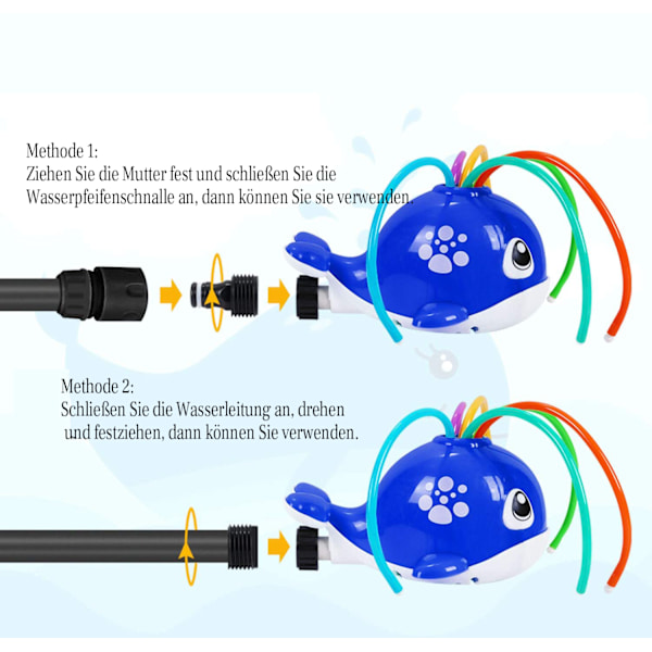 Utomhus sprinkler för barn - Roterande sköldpaddssprinkler med svingrör - Stänkande leksak för sommaren - Utomhus trädgård gräsmatta vattenleksaker - Mörkblå