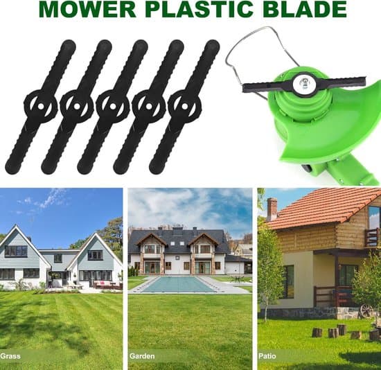 60 erstatningsblader – 5 mm trimmer – tilbehør til elektriske gressklipperblader – kompatibel med forskjellige batteridrevne gresstrimmere – gresstrimmer
