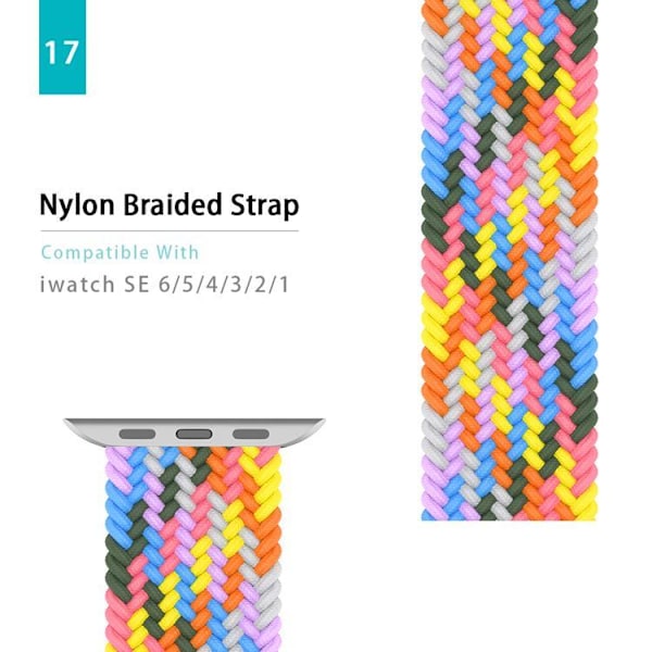 Apple Watch kompatibelt ARMBAND Elastiskt RAINBOW 42/44/45 mm MultiColor L MultiColor L