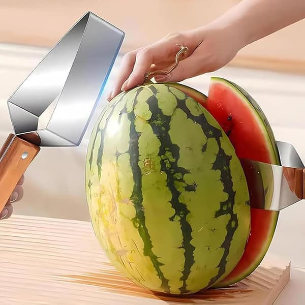 stk vannmelonkutter, vannmelonkutter i rustfritt stål, kutter i biter på 3 sekunder, vannmelonkutteverktøy, melonkjøkkenutstyr