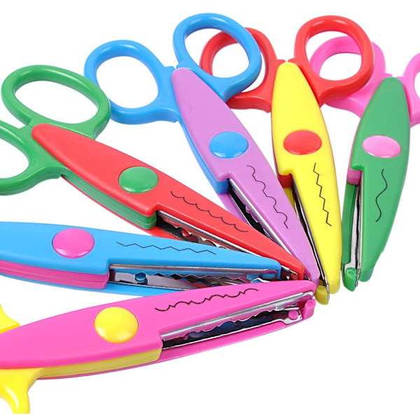 6 Färgglada Dekorativa Papperskantsaxar Set  Perfekt för Lärare  Hantverk  Scrapbooking  Barn Design
