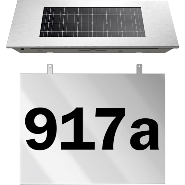 4 LED-drivna rostfria husnummer med solceller - Vit
