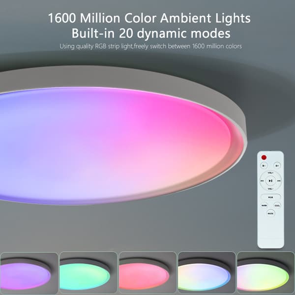 Rund smart LED-loftlampe – RGB+CCT ambient loftlampe