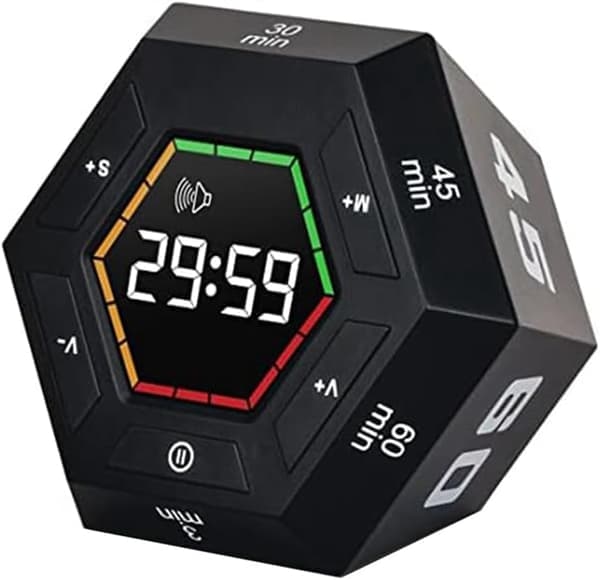 Pomodoro Timer Productivity Timer 3 5 15 30 45 60 Minute Preset Smart Countdown Timer Time Management Tool