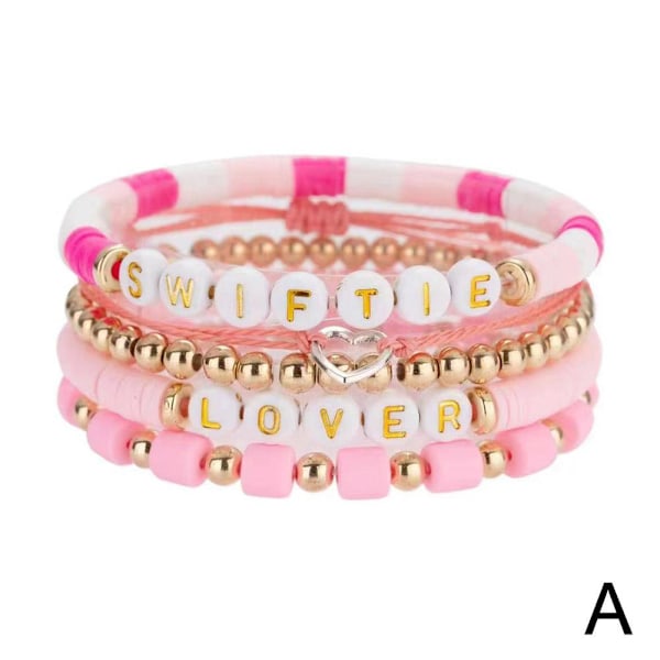 Taylor Swift Eras Tour Set med 5 Random Friendship Trading Bracel A One size A One size