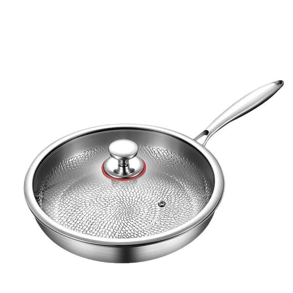 Med lock Slitstark Repfri Non-Stick Titan Stekpanna För Matlagning 28CM A 28CM