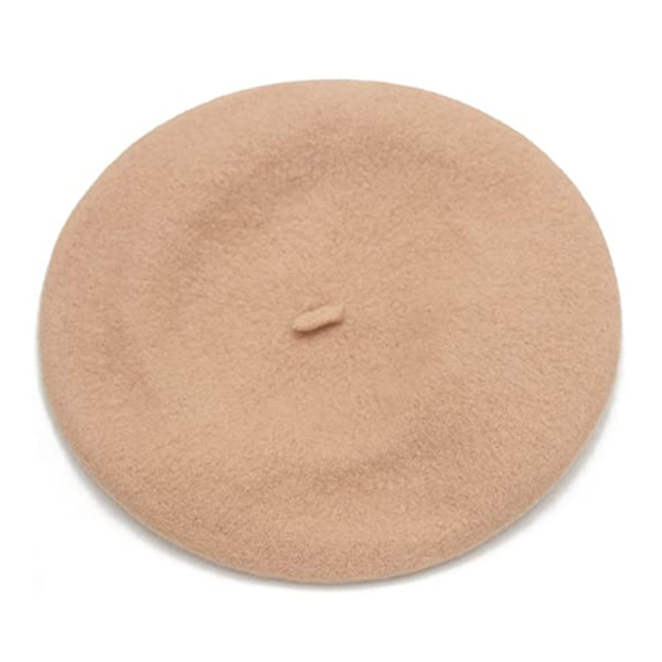 Basker i ull, fransk baskermössa, utomhusmössa, vintermössa, modehatt för damer, svart