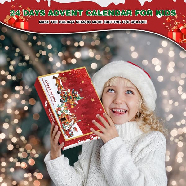 Christmas Countdown Hand-Tear Blind Box Calendar Three-Layer Building Blocks Children's DIY Creative Toys A