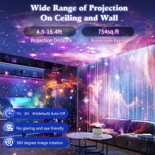 Galaxy Projector 13-in-1 Planetarium Star Projector Realistic Starry Sky Night Light with Solar System, Constellations, and Moon