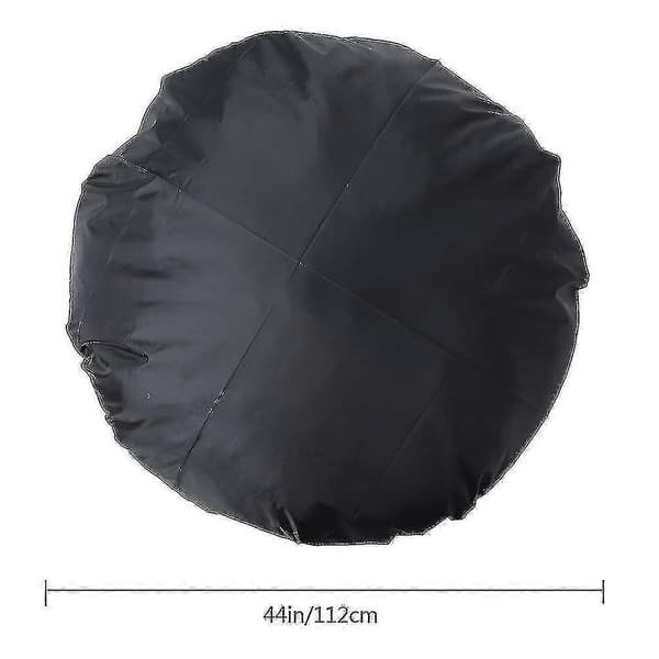 112cm Ulkona Pyöreä Musta Vedenpitävä Grillisuoja Pölysuoja Terassipalosuojus