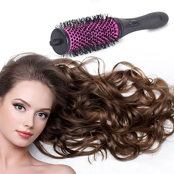 Enkelhandtag Sex-huvud Fluffy Rolling Comb, Luftstyrd Päronblomma Inre Spänne Rak och Curling Comb, med Klämma